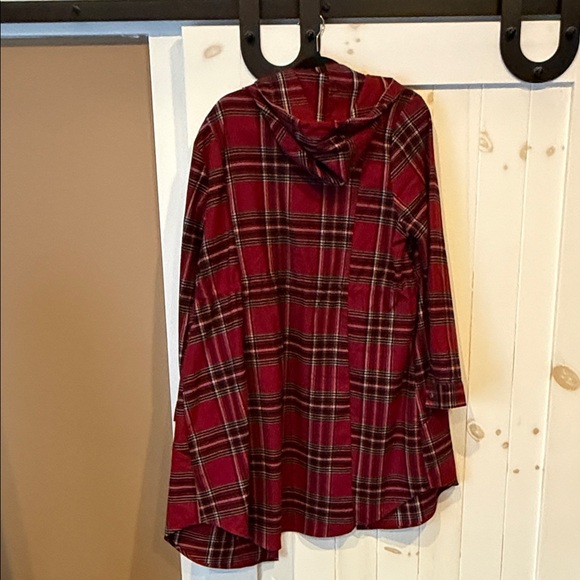 Torrid Red Plaid Anorak Jacket with hood - Picture 6 of 6